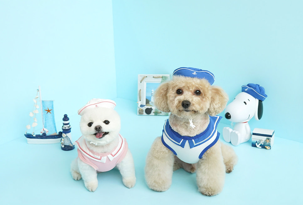 패리스독 피너츠 마린 쿨티&모자 세트