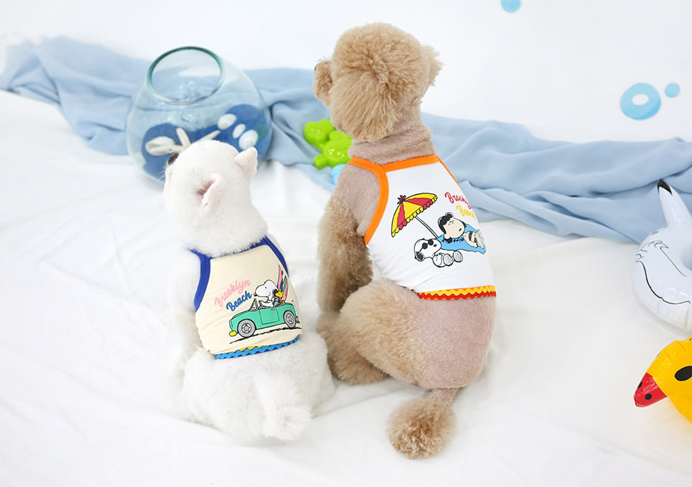 패리스독 피너츠 비치 쿨 크롭티