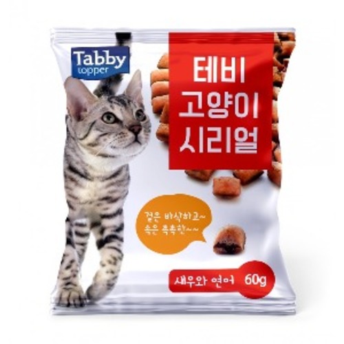 테비 고양이 시리얼 새우와연어 60g