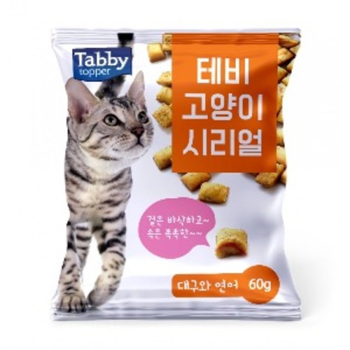 테비 고양이 시리얼 대구와연어 60g