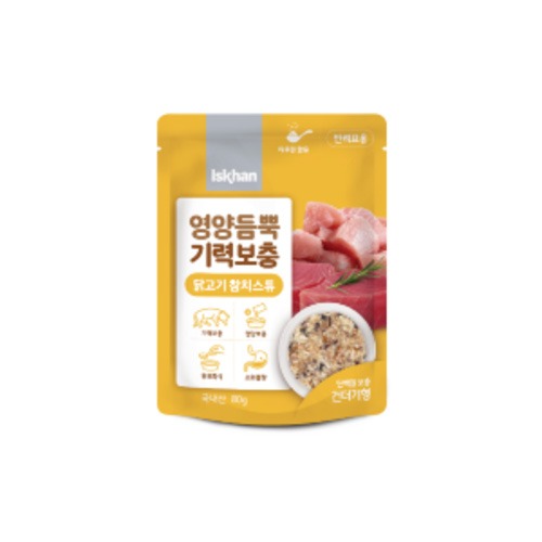 이즈칸 캣 영양듬뿍기력보충 닭고기참치스튜 80g [주문단위 12개]